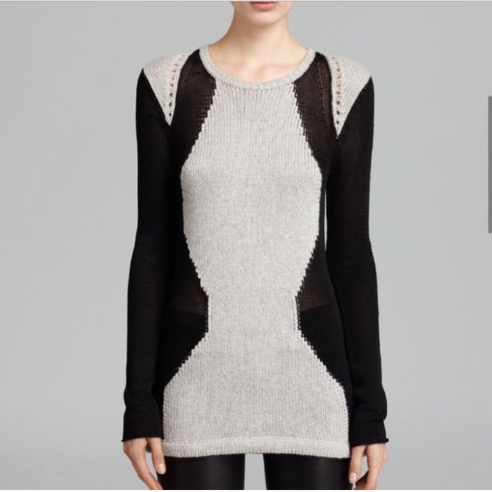 Helmut Lang Block Border Long Sleeve Alpaca Sweat… - image 2